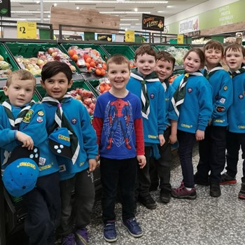 The Beavers learning about healthy eating at Morrisons supermarket in 2019